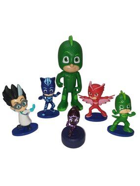 PJ Masks Bndl Talking Gekko 6" plus 5 pc Figures Deluxe Collectible Set NWOT